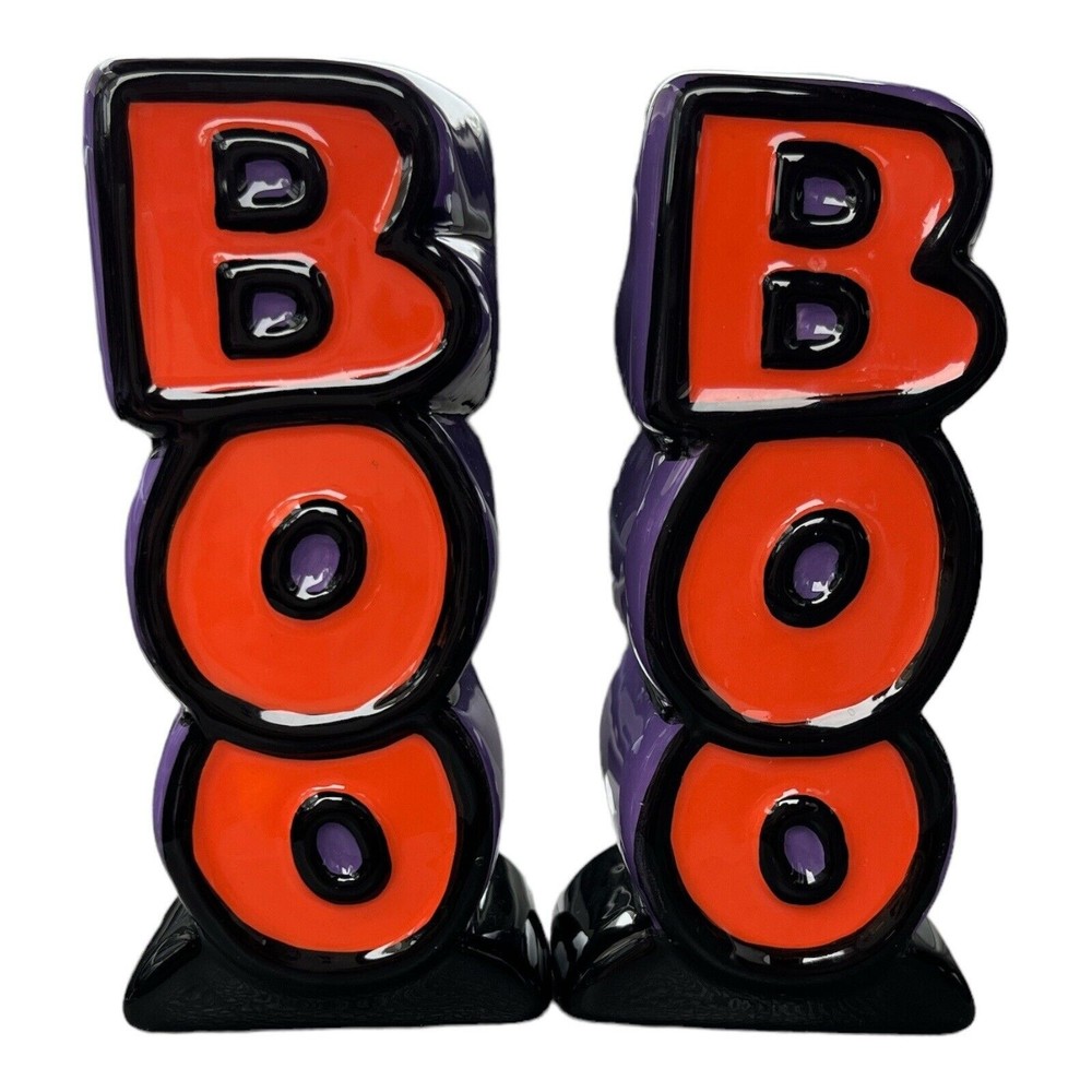 Halloween BOO Candle Holder Orange Set, Black, Purple by Guild House